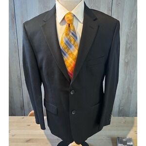 Pronto Uomo Platinum Sz 42S Regular Fit Black 100% Wool Blazer Jacket Sport Coat